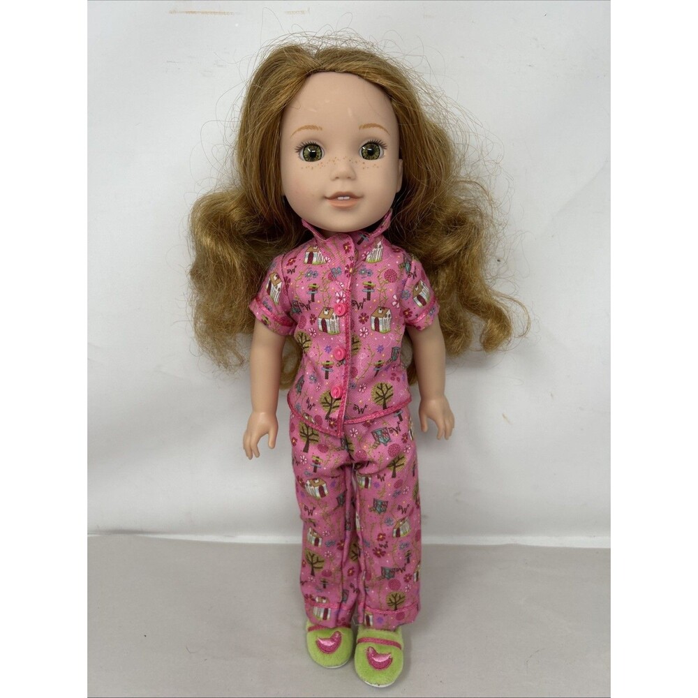 American Girl Wellie Wishers Willa 14.5 inch Doll With Pink Pajama's & Slippers
